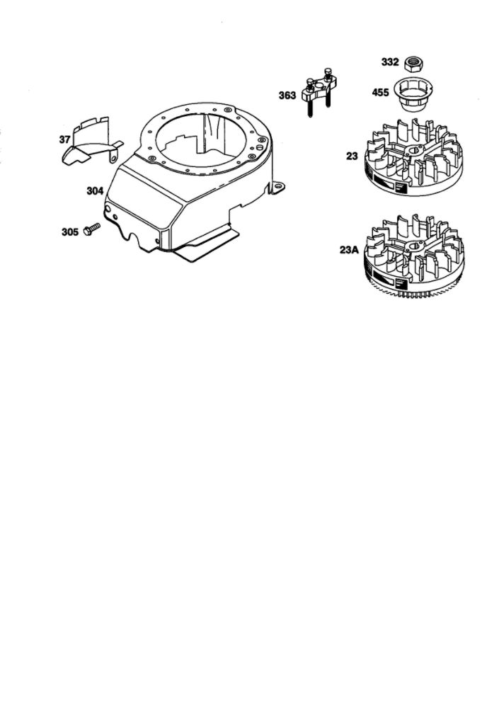 Flywheel Diagram and Parts List for 12V800-12V899 1742-1766-1776 Briggs and Stratton Engine